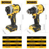 DEWALT 20V Cordless Tool Kit DCF850 Impact Driver + DCD805 Drill 205N.m Torque Construction Home DIY Assembly Hand tools