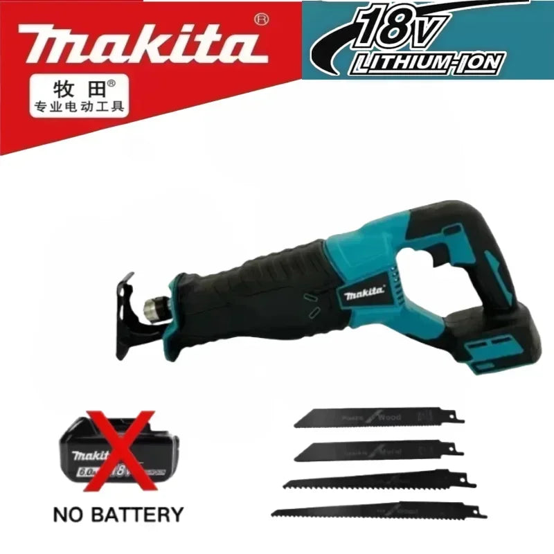 Makita Brushless Recip Saw, Cordless Power Tool for 18V & 20V Battery, Portable with 4PCS Blades, Wood/Metal Cutting Saw