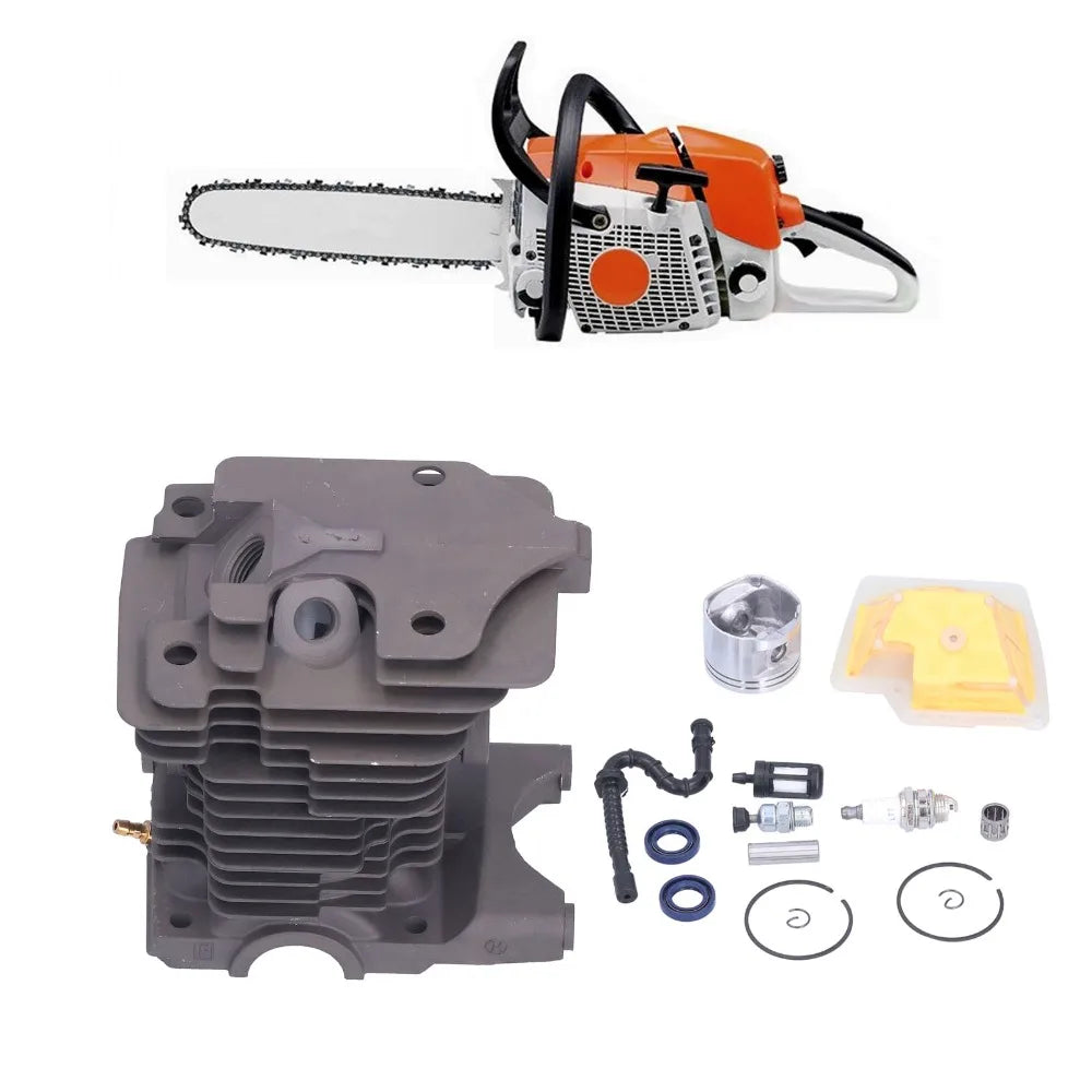 Grey Cylinder Piston Kit Compact Easy to Install Pressure Relief Valve Set Metal Chainsaw Piston Kit for Stihl MS270 MS280