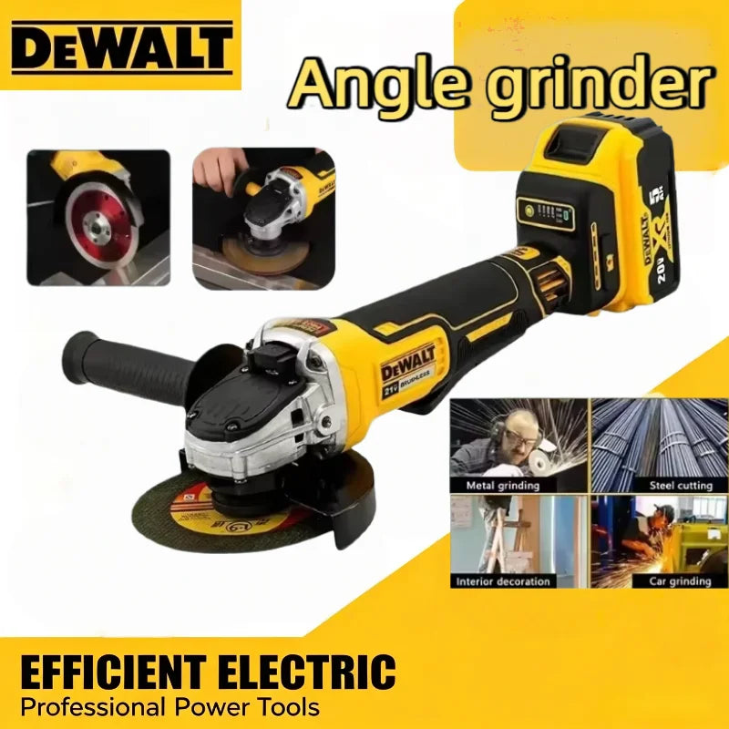 DEWALT DCG405 125mm Flat Head Angle Grinder, 18V Lithium Battery Brushless Bare Machine Cutting Power Tool