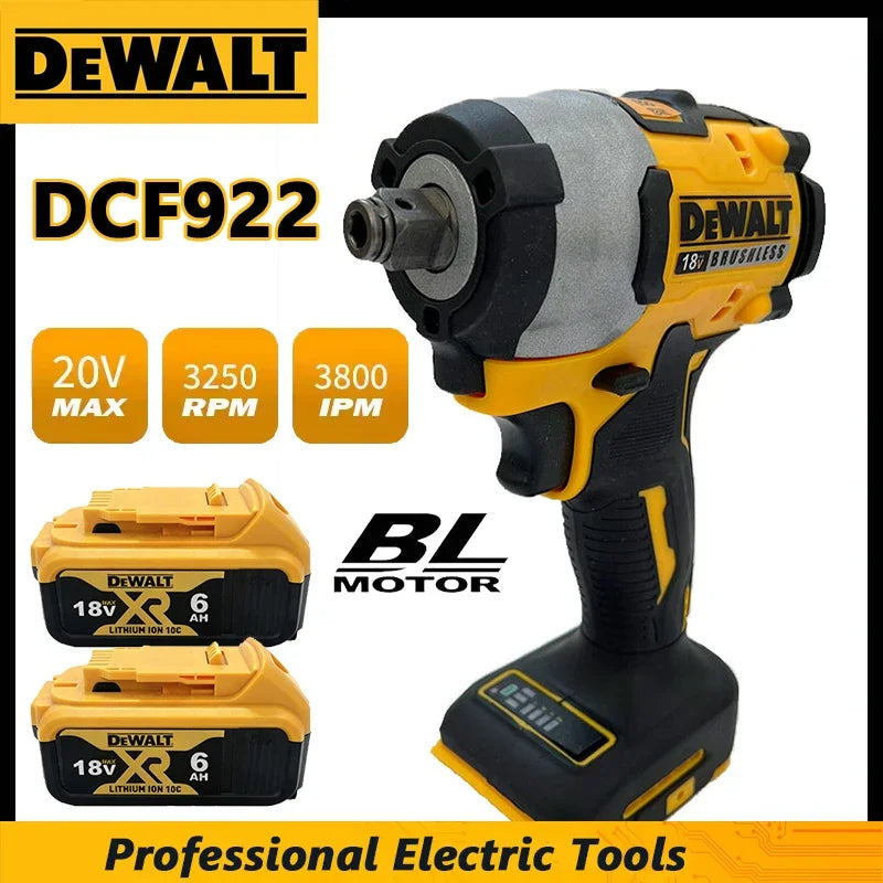 Dewalt DCF922 Brushless Impact Wrench Cordless Driver Large torque Variable Speed Electric Wrench 20V Rechargeable Tools