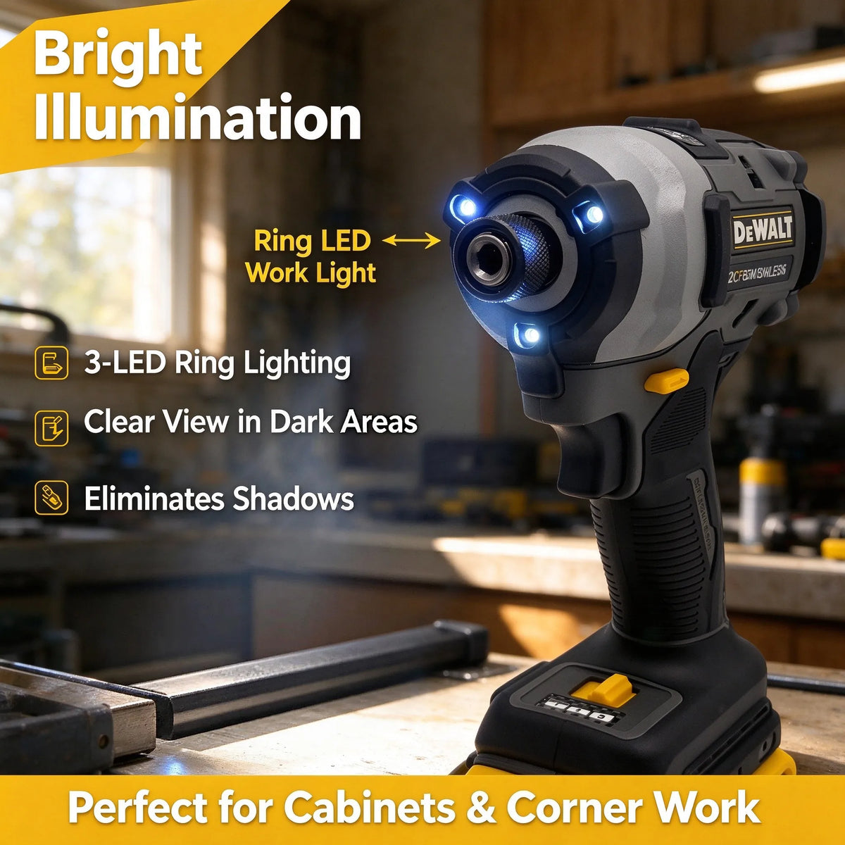 DEWALT DCF85M Brushless Lithium Impact Driver, Multifunctional Variable Speed Electric Screwdriver & Woodworking Drill
