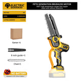 8 Inch Brushless Electric Chainsaw 5000rpm Garden Pruning Saw Woodworking Cutting 35cm Diameter for Makita 18v Battery Pin