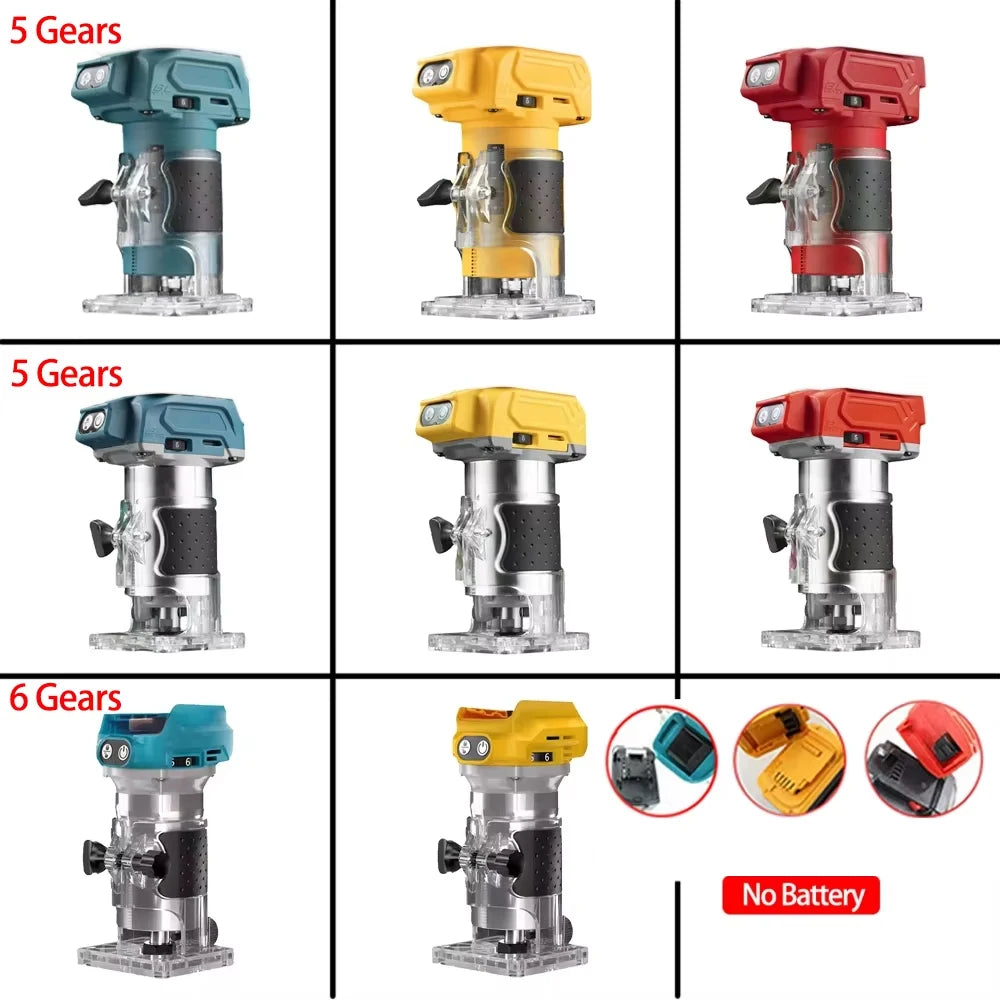 Brushless Electric Trimmer Woodworking Trimming Wood Router Milling Engraving Slotting Machine For Makita/Dewalt/Milwaukee 18V