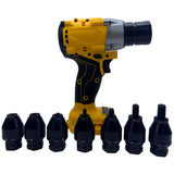 Brushless Cordless Rivet Nut Gun for DeWalt 20V Battery Electric Nut Riveter Kit with 6 Mandrels for Sheet