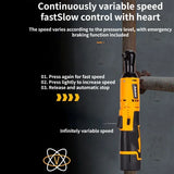 3/8 12V Rechargeable Electric Wrench,Ratchet Set, Angle Drill, Screwdriver To Remove Screw Nut, Automobile Maintenance Tool