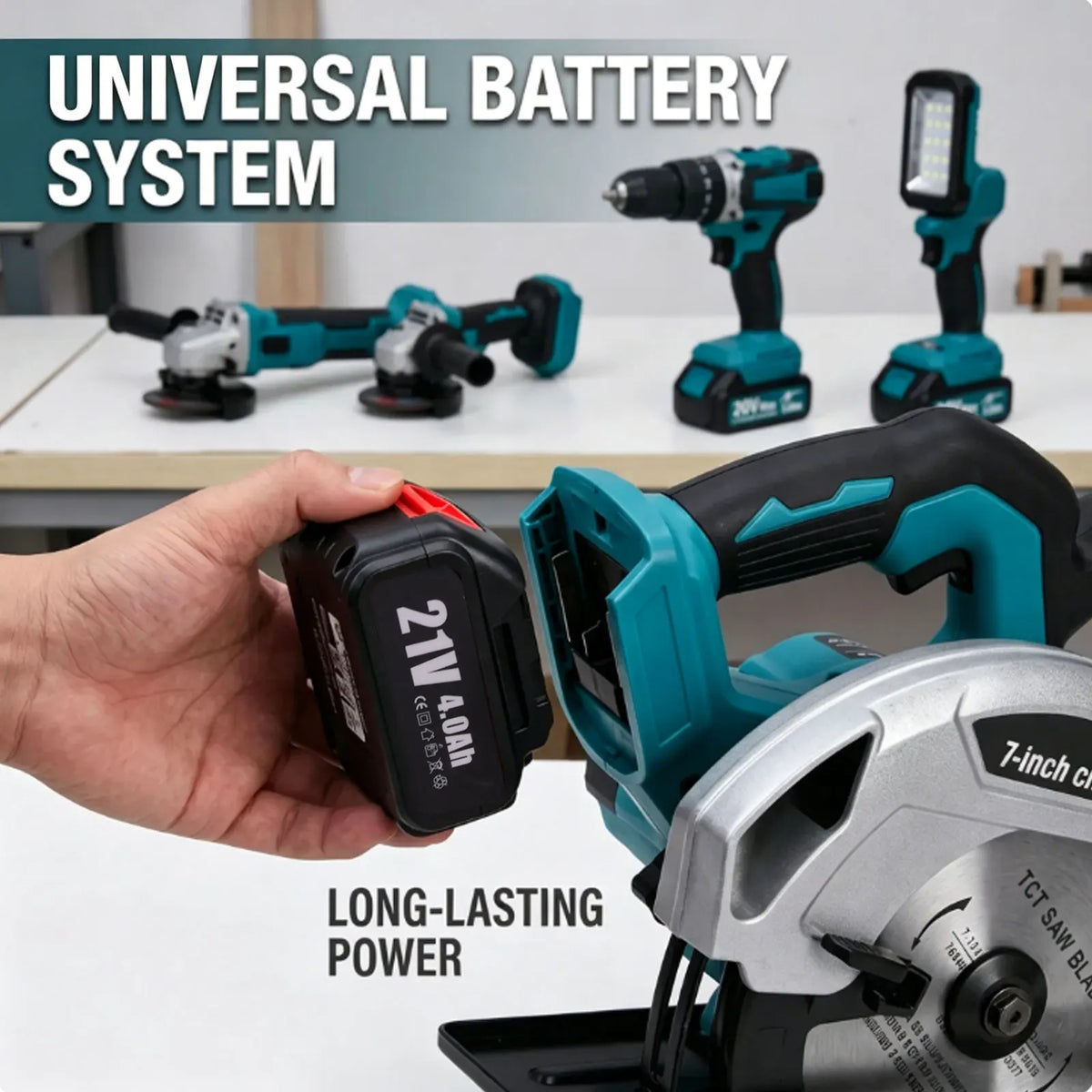 2026 New 4000W Brushless Circular Saw 185mm 11000RPM 0-45° Bevel Cutting Compatible with Makita 18V Battery Pin for Wood Tile