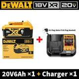 100% Original DEWALT XR 20V Battery 6Ah Rechargeable Li-Ion DCB206 Replacement Power Tool Battery Charger Combo DCB184 DCB200