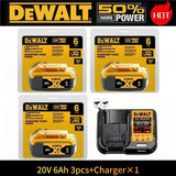 100% Genuine Dewalt 20V 6AH Battery, Rechargeable Lithium Ion Battery, Dewalt DCB200DCBL722/DCL050/DCF850Power Tool Replacement