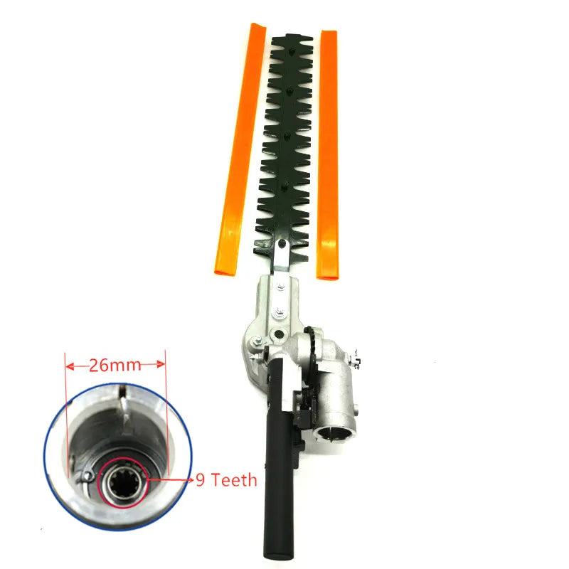 Hedge Trimmer Head 26mm/28mm 7/9 Spline 5.3mm Square High Pole Brush Grass Cutter Harvester Mower For Garden Tools Spare Parts
