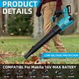 Brushless Electric Air Blower For Makita 18V Battery Rechargeable Cannon Blower Super Strong For Leaf Dust Snow Clean Power Tool