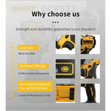 DEWALT DCF922 Wireless Impact Wrench Rechargeable High Torque 406Nm(Reverse) 1/2" 2500 RPM Universal 20V Battery Power Tools
