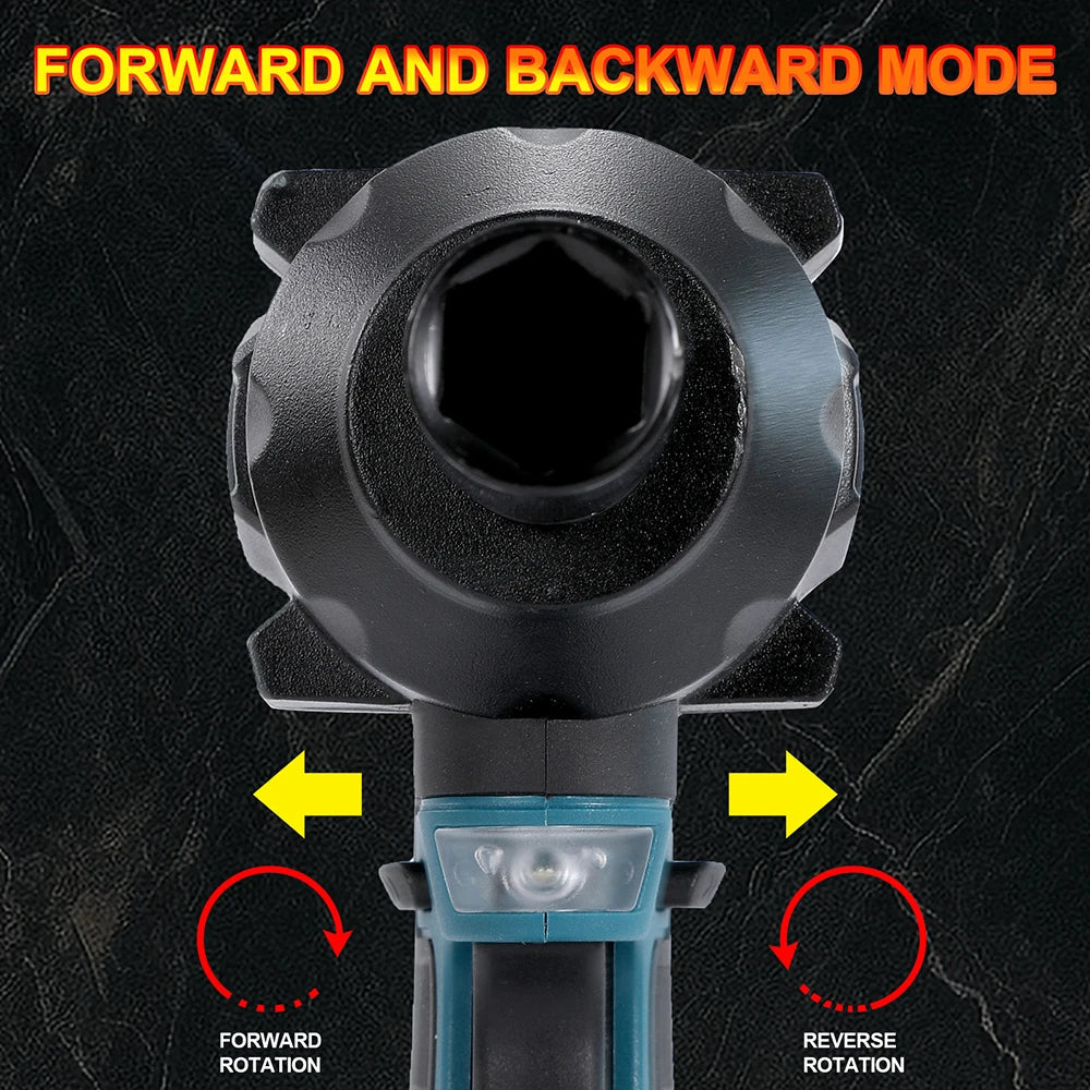 Heimerdinger 18V 1000NM 1/2 brushless cordless impact wrench compatible with makita battery for car, truck repair, No battery