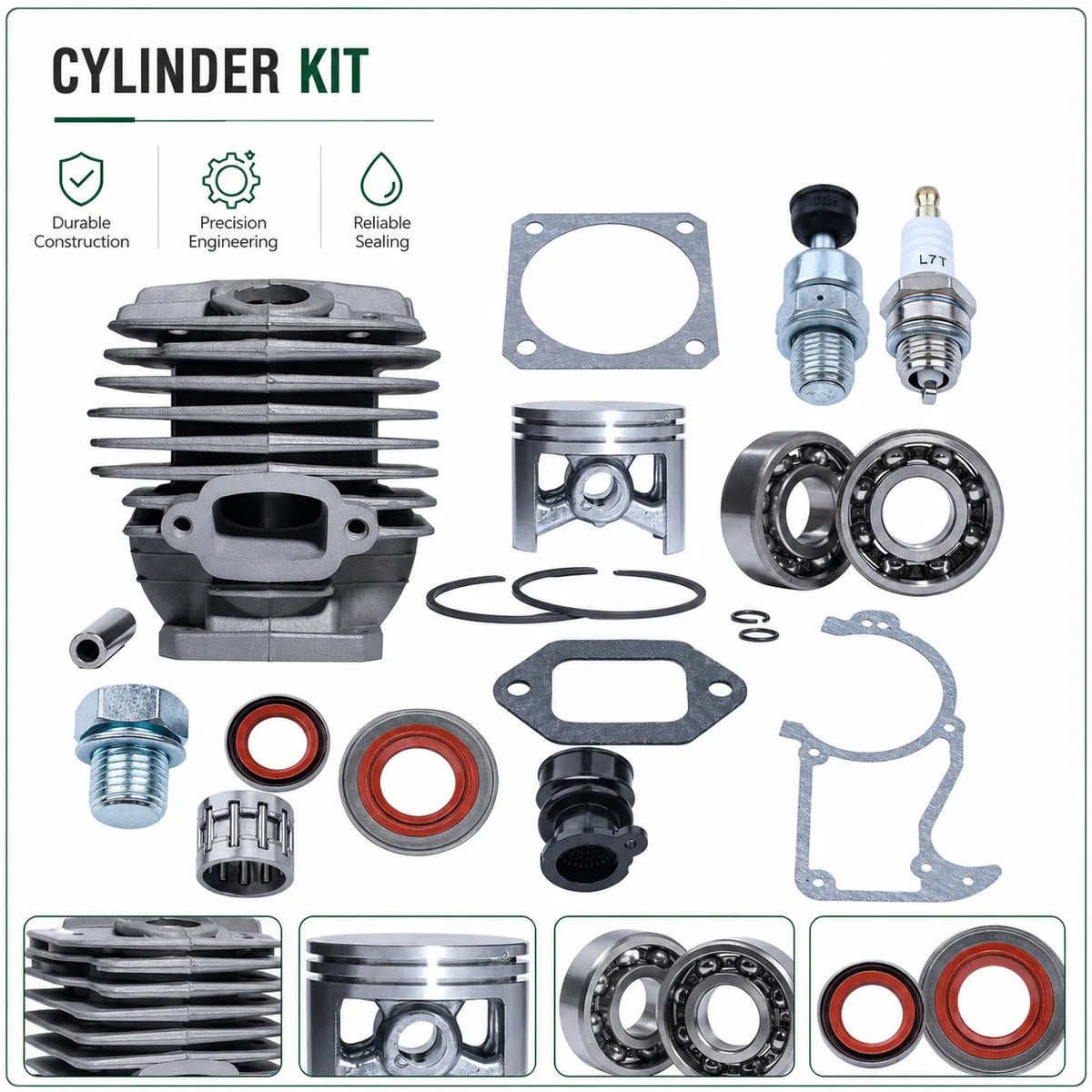 48mm Cylinder Piston Kit For Stihl MS360 036 Pro 034 Super MS340 Spark Plug Bearing Gasket Oil Seal Intake Manifold Rebuild Kit