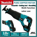 Makita 18V LXT Variable Speed Brushless Cordless Reciprocating Saw With 4 Blades For Wood Metal PVC Outdoor Cutting