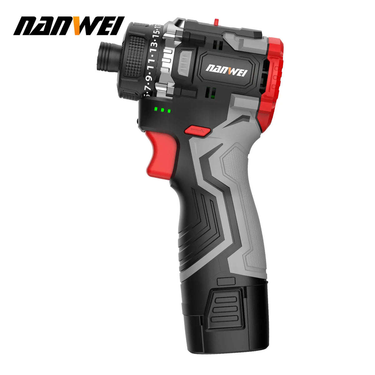 NANWEI 16V Brushless Lithium Battery Impact Screwdriver Household Electric Screwdriver 3-speed Control