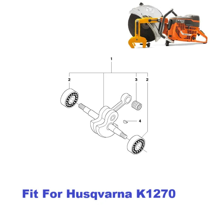 Heavy Duty Crankshaft Assembly Aftermarket Fit For Husqvarna K1250 K1260 K1270 Rail Cut Off Saw Disc Cutter Engine Replace Parts