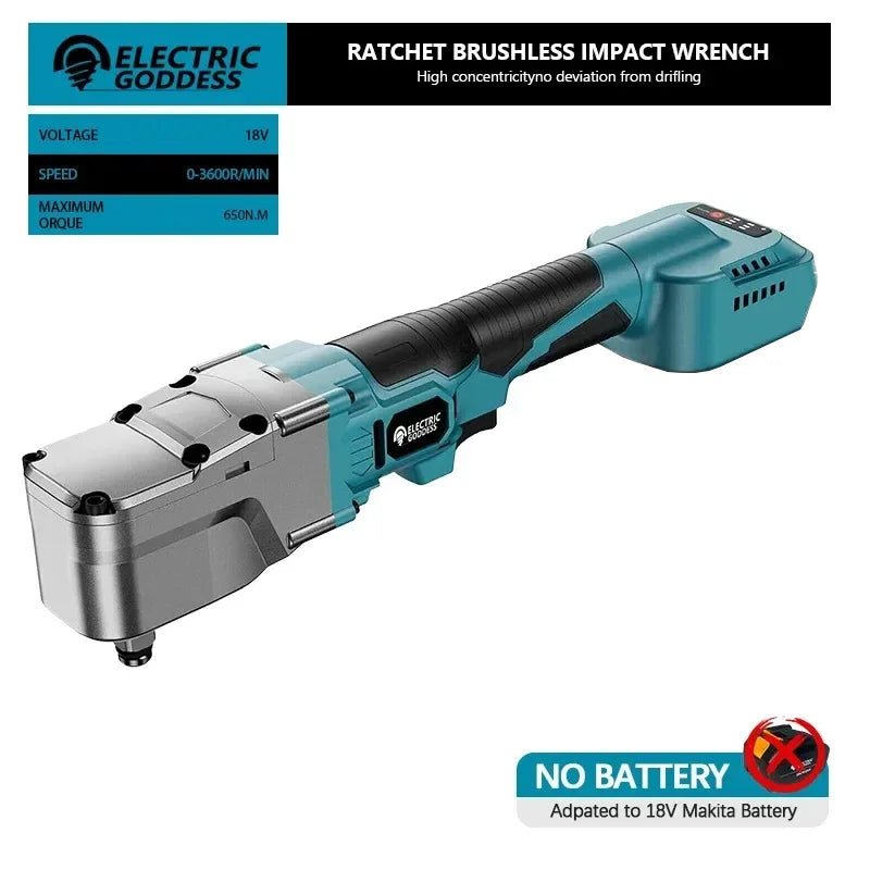 220FT/LBS Electric Wrench Cordless Ratchet Wrench Brushless Motor Hand-held Wrench Electric Tool For Makita 18V Battery Pins
