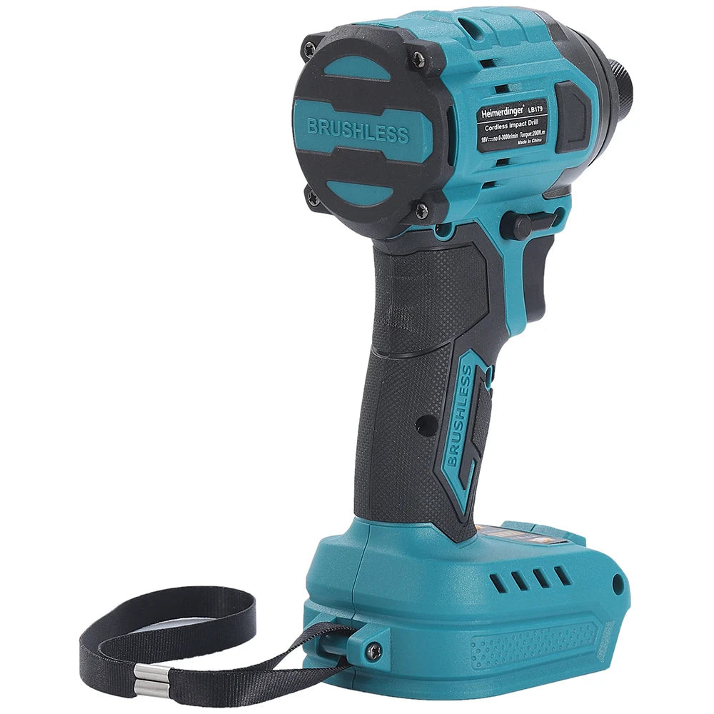 Heimerdinger Brushless Cordless Impact Driver ,1/4-Inch 6.35mm Hex Impact Driver,High Torque 220N.m Variable Speed, No battery