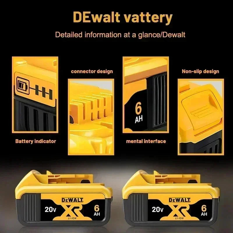 DeWALT 100% Original Battery 20V/ 6000mAh for DCB606 DCB205 DCB206 DCB209 DCB182 DeWALT Power Tool Fast Delivery by Air Freight