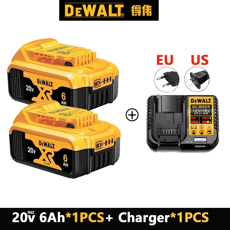 100% Original 20V 6.0Ah MAX Battery Power Tool Replacement For DeWalt DCB184 DCB181 DCB182 DCB200 20V 5A 6A 18Volt 20v Battery.