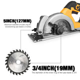 Electric Goddess 5in Brushless Electric Circular Saw ﻿1000W Handheld Woodwork Saw Power Tool ﻿﻿For Dewalt 20V Battery Pin