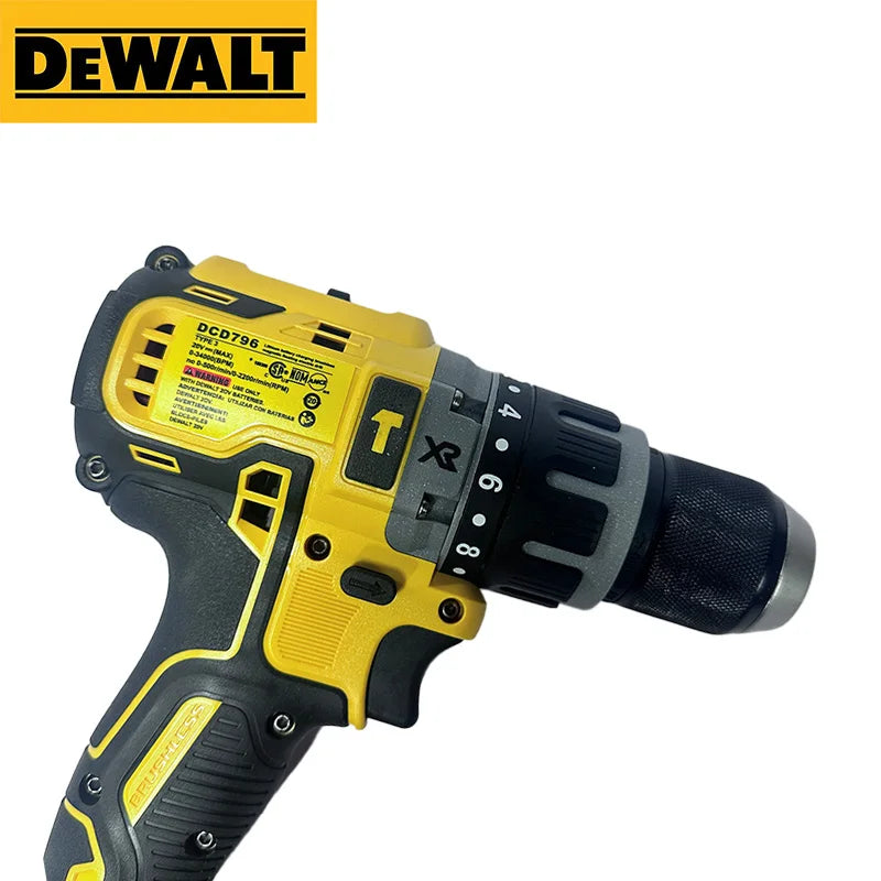 Dewalt DCD796 18V Brushless Impact Drill, Cordless Rechargeable Multifunctional Portable Power Tool for Drilling & Fastening