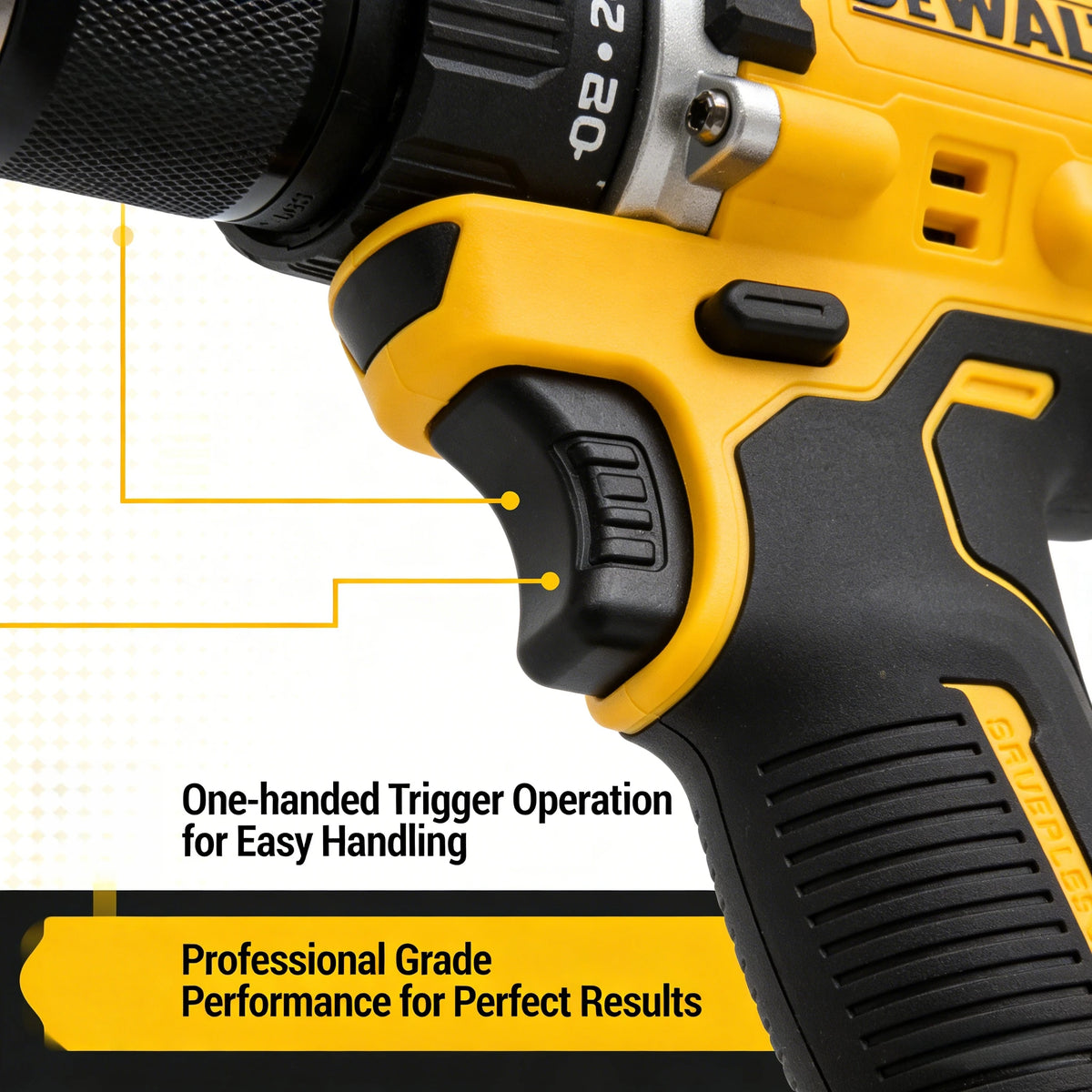 DEWALT DCD805 Cordless Drill with Brushless Motor, 20V MAX Long-Lasting Build Drill for Home Improvement & Jobsite Projects