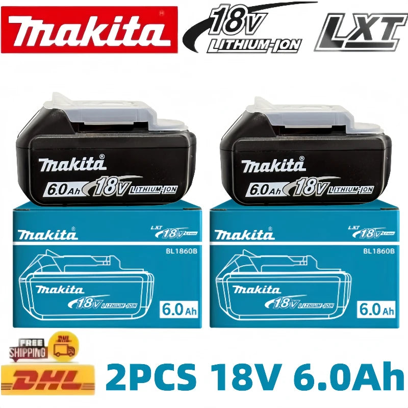 6Ah 100% Original Makita 18V Battery BL1860B Rechargeable Lithium-Ion Battery for Makita 18V Power Tools Replace the Battery.