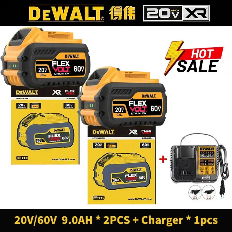 100% Original DeWALT 20V/60V 9.0Ah Power Tool Battery DCB206 DCB205 DCB200 DCF887 DCG405 DCD791 DCF922 DCF850 DCD805 Tool Batter