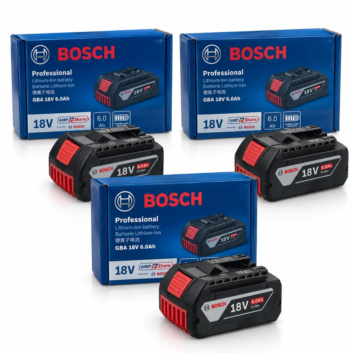 Bosch 18V 6.0Ah Lightweight Compact Genuine Battery for DIY Home Repair Fits BAT609G BAT610G GSR18V-LI Tools