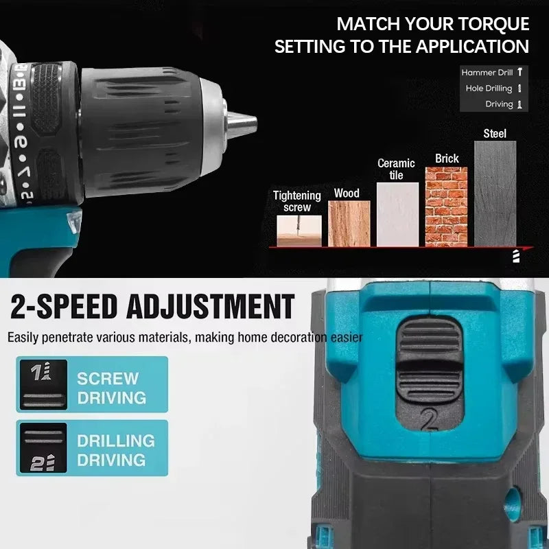 Makita DDF487 Cordless Driver Drill 18V Brushless Electric Impact Screwdriver Rechargeable Power Tool Makita 18V Tools.