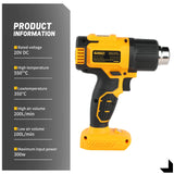 DeWALT DCE530 Portable 20V Cordless Heat Gun, 50℃ to 550℃ Digital Setting, 5 Nozzles, Hot Air Tool for DIY and Repair Projects