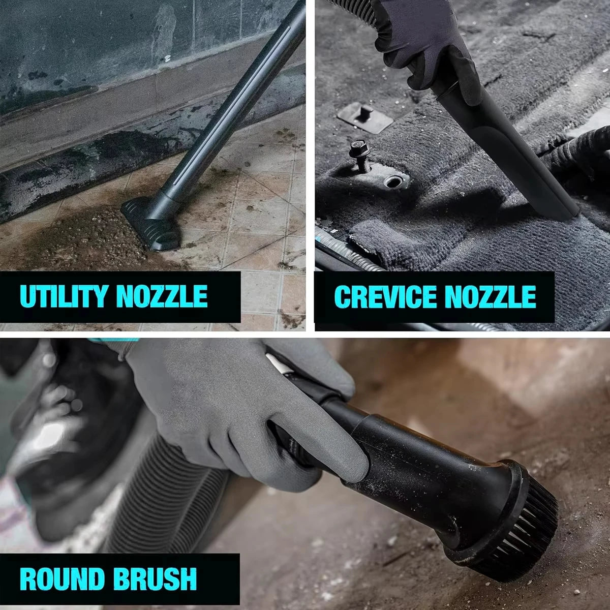 Cordless Wet Dry Vacuum Cleaner, Industrial High Power Shop Vacuum for DeWalt 20V Battery 3-in-1 Dry Wet Blow Dust Collector