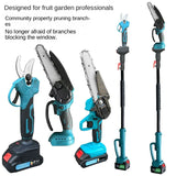 6-Inch Electric Chain Saw, 2.5cm Electric Pruning Shears, 1.7m Telescopic Extension Rod Asta Telescopica Per Potatura A Batteria