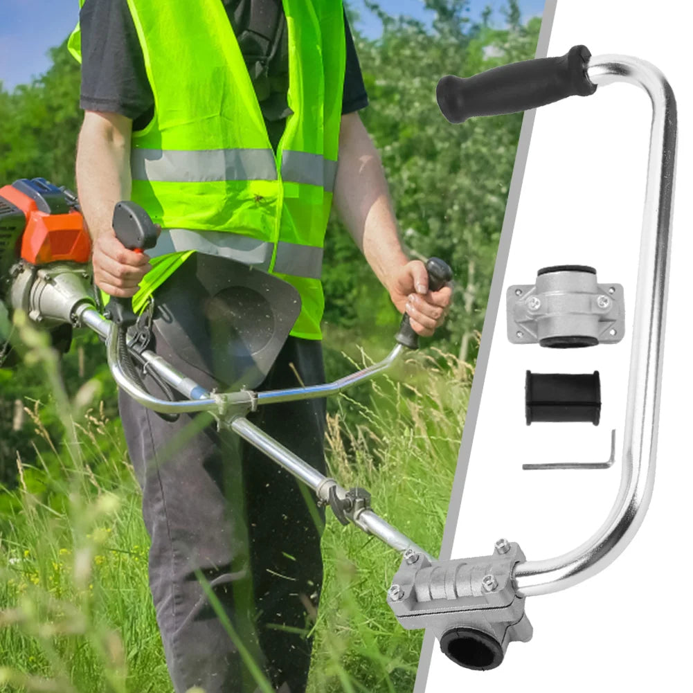Trimmer Handlebar Handle Ergonomic Non-slip Lawn Mower Auxiliary Handle Stainless Steel for Lawn Care Landscaping Yard Trimming