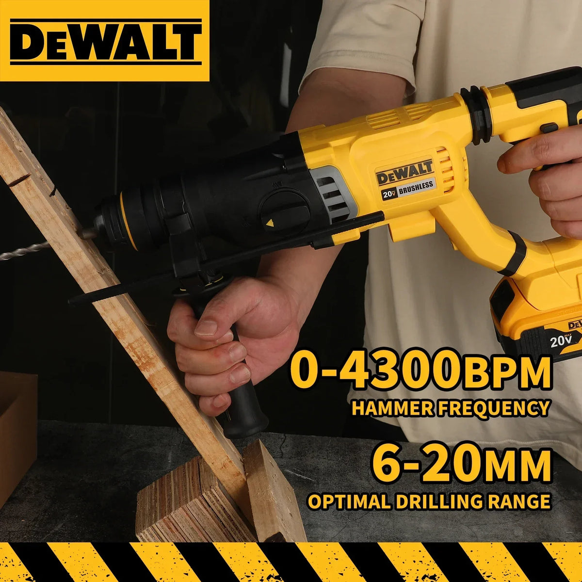 DEWALT DCH263B Cordless Rotary Hammer 3-Mode Drill Hammer Chisel 28mm Concrete SHOCKS D-Handle Tool Only