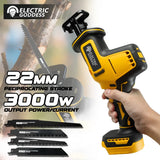 Electric Goddess 10000SPM Brushless Electric Reciprocating Saw Saber Saw Wood Metal Cutting Tool For Dewalt 20V Battery Pin
