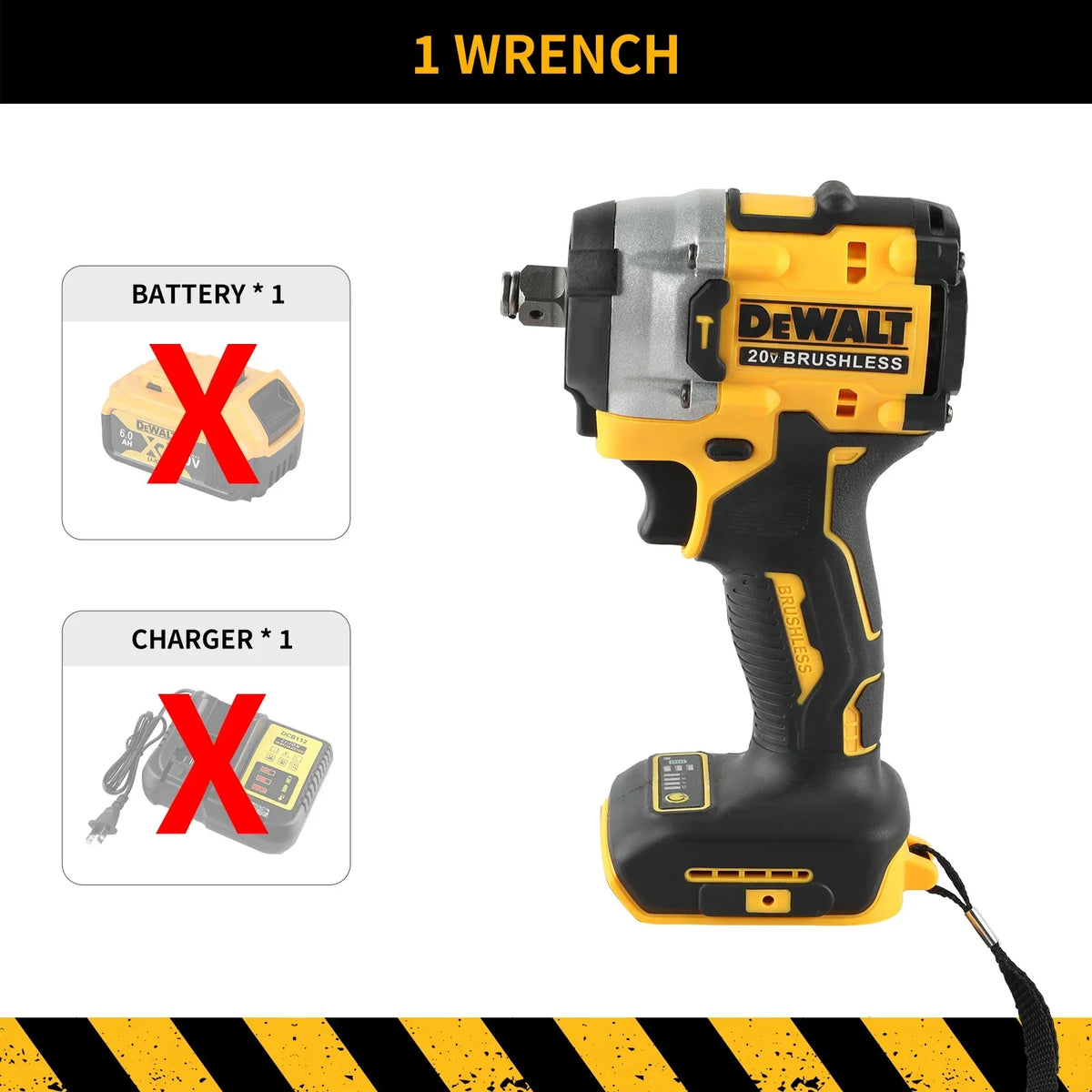 DEWALT Atomic 20V Maximum Cordless Wrench 1/2 Inch Cordless Impact Wrench Variable Speed Charging Wrench DCF921