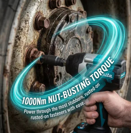 Makita DTW700 18V 1/2 Inch Brushless Impact Wrench 700Nm/1000Nm 4-Mode Power Tool for Auto Repair Heavy-Duty Use