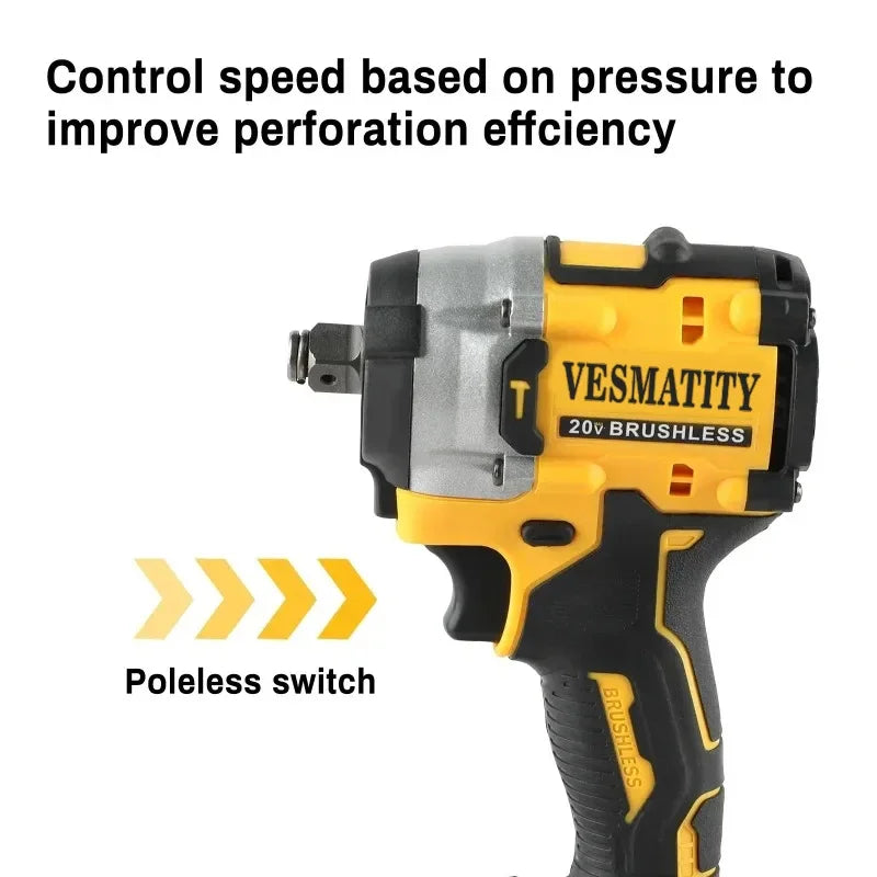 Brushless DCD921 Cordless Wrench 1/2 in Cordless Impact Wrench Variable Speed Charging Wrench DCF921 for DEWALT Battery