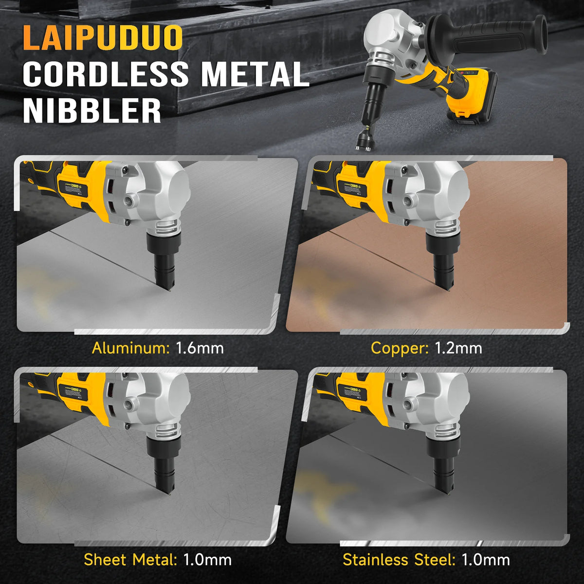 Cordless Metal Nibbler 30000RPM Brushless Electric Nibbler Metal Cutter Stainless Steel Cutting Tool for Dewalt 20V Battery Pin