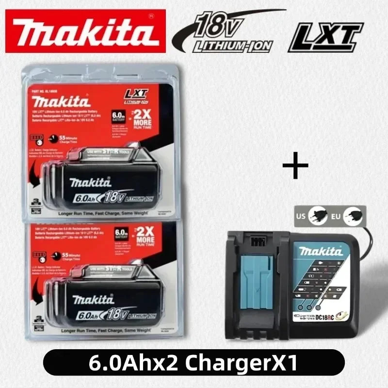 Makita 18V 5.0Ah Battery BL1850B BL1860B With DC18RC Charger Combo 100% New High Quality For DDF485Z DHP487 DTD149Z LXT Tools