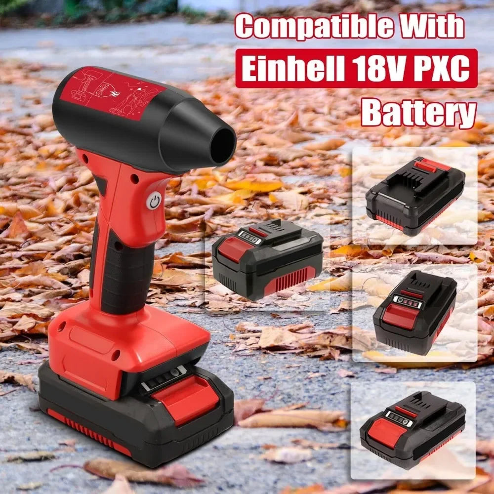 Electric Jobsite Air Blower for E-inhell 18V Li-ion Battery Cordless Leaf Blower Handheld Portable Violent Turbo Fan 4-Speed