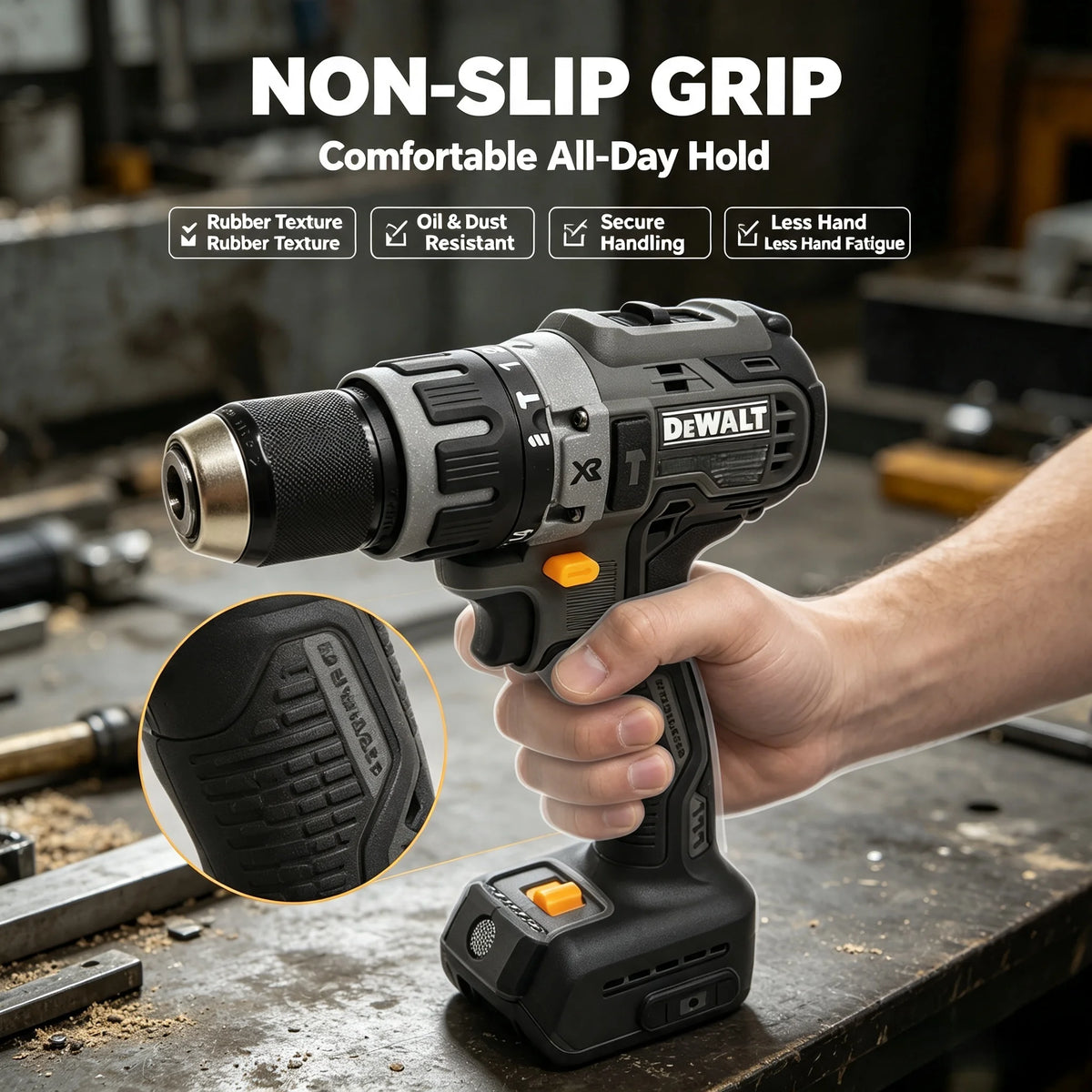 DEWALT DCD791 Compact Cordless Drill, Brushless Motor Drill Screwdriver, Multifunctional Home Rechargeable Electric Driver Tool