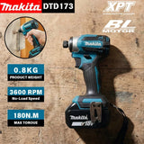 Makita DTD173 Blue 18V Brushless Cordless Impact Driver 180Nm 3600RPM Hand Tool For Wood Assembly Household DIY