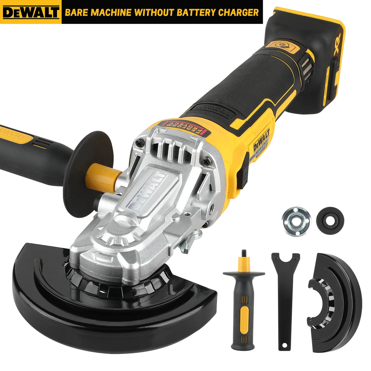 DeWalt Cordless Brushless Angle Grinder, Handheld Portable 18V Electric Cutting Tool Suitable for Construction, DIY and Industri