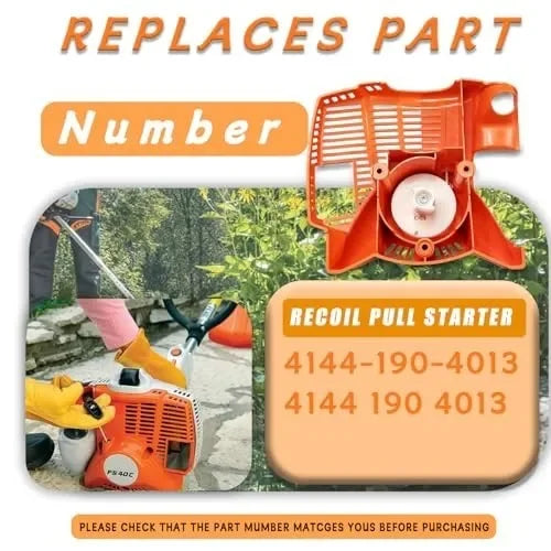 Reverse Pull Starter for Stihl FS40 FS50 FS56 FS40C FS50C Trimmer - Durable Replacement Parts 4144 190 4004
