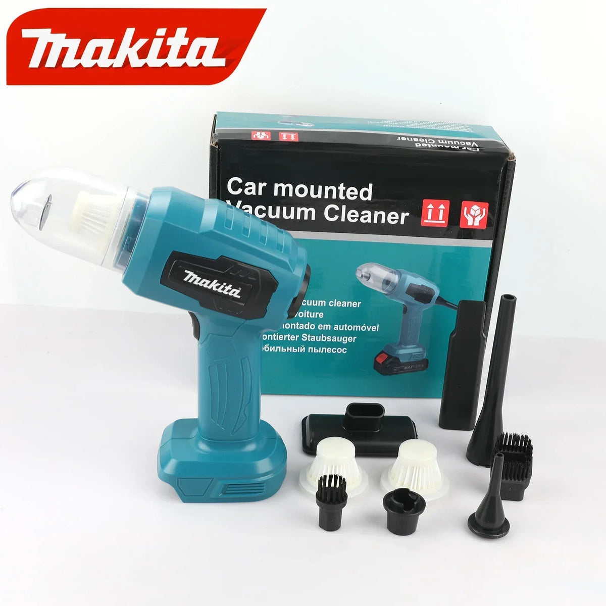 Makita M213 Wireless - Charged Car Vacuum: Strong Suction for Cars & Households, Handheld Dual - Function (Blow/Suck)