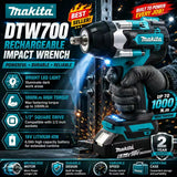 NEW 100% Makita DTW700 Brushless Electric Screwdriver, 18V Battery 6.0AH, Rechargeable Drill Driver, Woodworking Milling Center